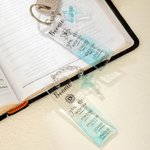 Personalized Gradient Blue Birth Flower Bible Verse Name Bookmark Keychain with Cross Charm Birthday Baptism Gift for Family Christian