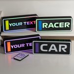 Personalized Racing Style Name Plate with Text and 7 Adjustable LED Lighting Colors Home Decor Birthday Gift for Racing Enthusiasts