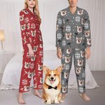 Personalisierte Kokosnuss Baum Haustier Avatar Foto Langarm-Pyjama passende Hose mit Namen Geburtstag Geschenk für Frauen Männer Haustierliebhaber