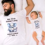 T-shirt 100% coton pour bébé avec nom et année Cadeau d'anniversaire pour le papa de bébé