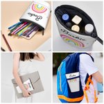 Personalized Cute Heart Rainbow Stand-up Telescopic Pencil Bag with Name School Stationery Supplies Birthday Gift for Kids
