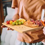 Personalised Engraved Garland Initial Bamboo Charcuterie Cutting Board with Handle Housewarming Wedding Mother's Day Gift for Couple Family
