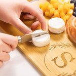 Personalised Engraved Garland Initial Bamboo Charcuterie Cutting Board with Handle Housewarming Wedding Mother's Day Gift for Couple Family