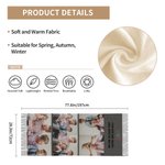 Personalised 6 Photos Collage Design Soft Warm Tassel Scarf with Text Father's Day Birthday Gift for Dad Grandpa