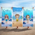 Personalisiertes Schnelltrocknendes Cartoon-Figur Kinder Strandtuch mit Namen Sommer Pool Party Strand Reise Zubehör Geburtstag Geschenk für Kinder