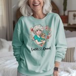 Personalized Heart Shaped Wreath Cartoon Mom and 1-2 Kids Skin-friendly Sweatshirt Hoodie with Name Birthday Mother's Day Gift for Mom Grandma