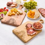 Personalized Engraved Heart Tree Stump Charcuterie Cutting Board with Names and Handle Made in USA Anniversary Valentine's Day Gift for Couple
