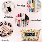 Gepersonaliseerd Retro Geboorte Bloem Cosmetisch Tasje Met Naam Reis Accessoires Moederdag Verjaardagscadeau voor Vrouwen Mam Oma