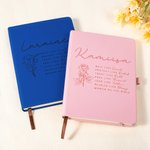 Personalized Minimalist Birth Flower Prayer A5 Lined Notebook with Name Study Journal Birthday Religious Baptism Gift for Christian