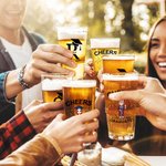 Personalisierte Grad Cap Cartoon Charakter 16 oz Bierglas mit Namen und Jahr Graduation Party Keepsake Geschenk für Absolventen