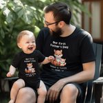 T-shirt 100% coton pour bébé avec nom et année Cadeau d'anniversaire pour le papa de bébé