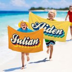 Personalized Colorful Multiple Shadows Name Quick Dry Oversized Beach Towel Summer Travel Essential Birthday Gift for Family Friends