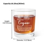 Personalized Prescription Slip Design 10.25 oz Old Fashioned Rock Whiskey Glass with Name Father's Day Birthday Gift for Dad Husband Wine Lovers