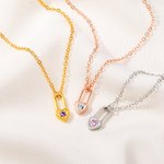 Personalized Tiny Heart Padlock Necklace with Birthstone Dainty Women Jewelry Valentine's Day Birthday Gift for Her