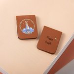 Personalised Cute Peter Rabbit Wreath Magnetic Leather Bookmark Clip with Name Happy Easter Birthday Gift for Book Lovers Bookworms