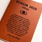 Henkilökohtainen Senior 2025 toivoo viestiä A5 Nahka Journal Notebook nimi ja Elastinen nauha Valmistumisen tuki lahja valmistuneille fukseille