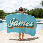 Personalized Colorful Multiple Shadows Name Quick Dry Oversized Beach Towel Summer Travel Essential Birthday Gift for Family Friends