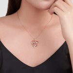 Personalized Dainty Mother and Daughter Heart Zircon Necklace with Birthstone Mother's Day Anniversary Birthday Gift for Women