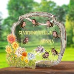 Cartello personalizzato in acrilico con nome giardino della nonna ed etichette e 1-8 foto avatar di api regalo per festa della mamma per nonne