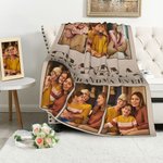 Personalized Photo Collage Soft Throw Blanket with Title and 1-6 Kid's Names Home Decor Mother's Day Birthday Gift for Mom Grandma Family