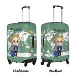 Personalisierte Elastische Kofferschutzhülle mit Cartoon-Charakter für 18-32 Zoll Koffer Reisezubehör Geburtstagsgeschenk für Jungen und Mädchen
