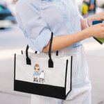 Personalised Cartoon Painter Large Canvas Tote Bag with Name Travel Accessories Birthday Gift for Artists Women