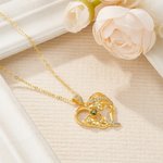 Personalized Dainty Mother and Daughter Heart Zircon Necklace with Birthstone Mother's Day Anniversary Birthday Gift for Women