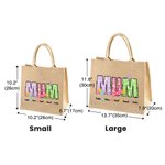 Personalized Colorful Flowers Large Jute Tote Bag with Nickname and 1-12 Names Mother's Day Birthday Gift for Mom Grandma