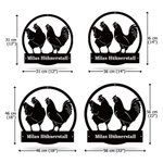 Personalisiertes Metall Hühnerstall Bauernhof Schild mit Hühner-Muster und Text Retro Kunst Wanddeko Geschenk für Bauernhofbesitzer