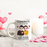 Personalised Cartoon Character Congrats on Being My Mug with Name Valentine's Day Anniversary Gift for Couples