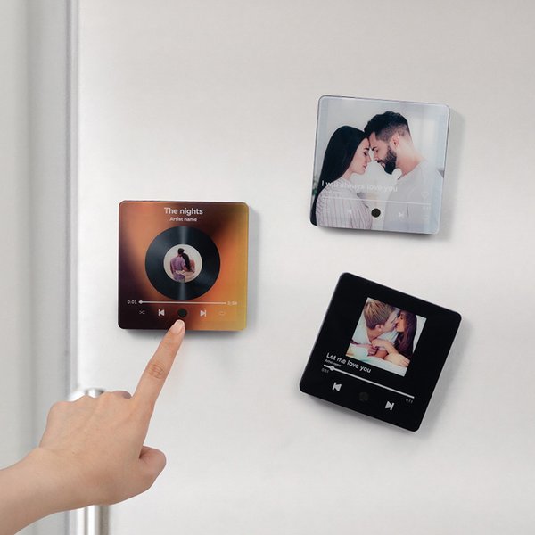 Personalized Mini Photo Music Player Fridge Magnet with Song Name and Singer Home Decor Birthday Anniversary Gift for Family Couple
