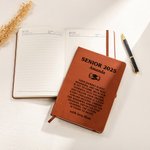 Henkilökohtainen Senior 2025 toivoo viestiä A5 Nahka Journal Notebook nimi ja Elastinen nauha Valmistumisen tuki lahja valmistuneille fukseille