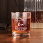 Personalized Prescription Slip Design 10.25 oz Old Fashioned Rock Whiskey Glass with Name Father's Day Birthday Gift for Dad Husband Wine Lovers