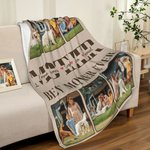 Personalized Photo Collage Soft Throw Blanket with Title and 1-6 Kid's Names Home Decor Mother's Day Birthday Gift for Mom Grandma Family