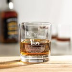 Personalized Prescription Slip Design 10.25 oz Old Fashioned Rock Whiskey Glass with Name Father's Day Birthday Gift for Dad Husband Wine Lovers