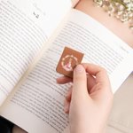 Personalised Cute Peter Rabbit Wreath Magnetic Leather Bookmark Clip with Name Happy Easter Birthday Gift for Book Lovers Bookworms