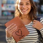 Personalized Floral Heart Pencil Name A5 Leather Notebook Cover with Storage Pocket Birthday Teacher's Day Appreciation Gift for Teacher