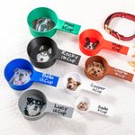 Gepersonaliseerd Multicolor Huisdier Avatar Foto Voedingsschep met Naam Huisdierfeest Verjaardagscadeau voor Hondeneigenaren