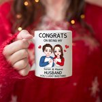 Personalised Cartoon Character Congrats on Being My Mug with Name Valentine's Day Anniversary Gift for Couples