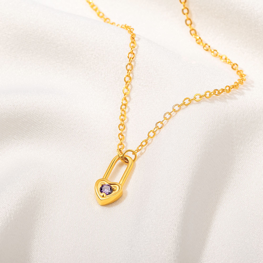 Collier de cadenas personnalisé avec pierre de naissance Bijoux pour femmes Cadeau d'anniversaire pour la Saint-Valentin