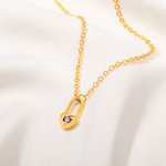 Personalized Tiny Heart Padlock Necklace with Birthstone Dainty Women Jewelry Valentine's Day Birthday Gift for Her