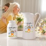 Personalized  Boot Butterfly Garden Ceramic Flower Vase with Nickname and 1-8 Names Birthday Mother's Day Gift for Mom Grandma
