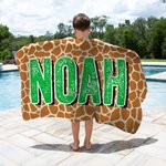 Personalizada Leopardo Cebra Patrón Nombre De gran tamaño de secado rápido Toalla de playa Cumpleaños Verano Vacaciones Accesorios Cumpleaños Regalo para la Familia Amigo