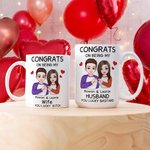 Personalised Cartoon Character Congrats on Being My Mug with Name Valentine's Day Anniversary Gift for Couples