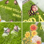 Cartello personalizzato in acrilico con nome giardino della nonna ed etichette e 1-8 foto avatar di api regalo per festa della mamma per nonne