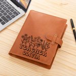 Personalized Floral Heart Pencil Name A5 Leather Notebook Cover with Storage Pocket Birthday Teacher's Day Appreciation Gift for Teacher