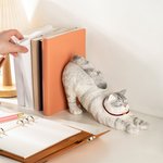 Gepersonaliseerde Schattige Luie Kat Antislip Boekensteun met Naam Bureau Boekenplank Decor Verjaardagscadeau voor Boekenwurmen Kattenliefhebbers