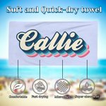 Personalized Colorful Multiple Shadows Name Quick Dry Oversized Beach Towel Summer Travel Essential Birthday Gift for Family Friends