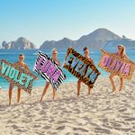 Personalizada Leopardo Cebra Patrón Nombre De gran tamaño de secado rápido Toalla de playa Cumpleaños Verano Vacaciones Accesorios Cumpleaños Regalo para la Familia Amigo