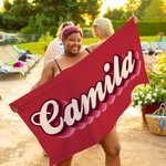 Personalized Colorful Multiple Shadows Name Quick Dry Oversized Beach Towel Summer Travel Essential Birthday Gift for Family Friends